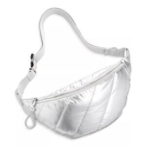 On 34th Nylon Metallic Belt Bag – Silver